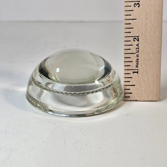 Vintage Glass Dome Magnifying Paperweight Clear Desk Accessory Retro Office 3in - Picture 6 of 7